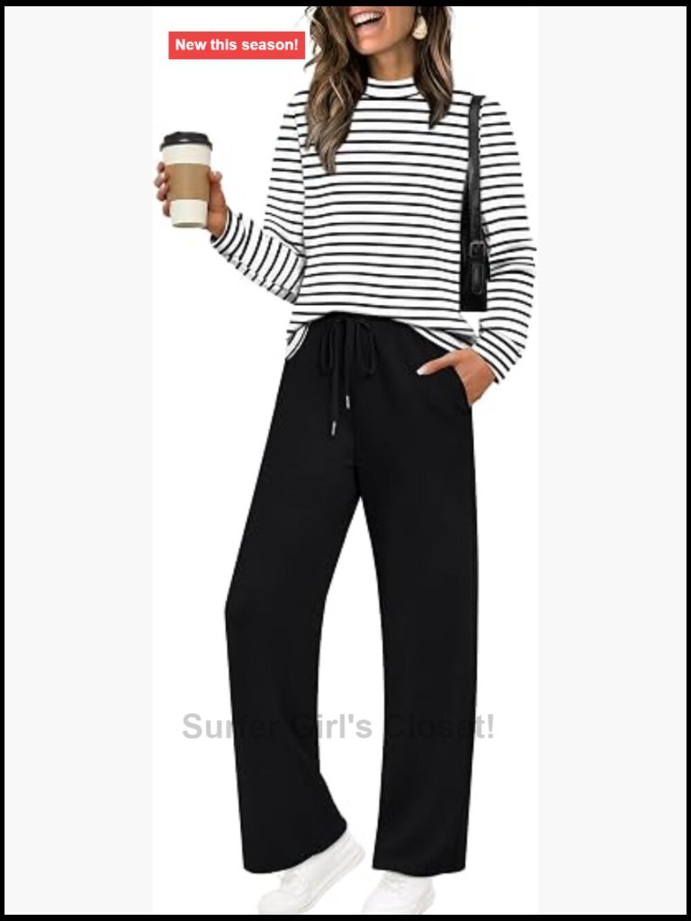 Two Piece Set Mock Neck Long Sleeve Top Wide Leg Pants Loungewear Matching Set